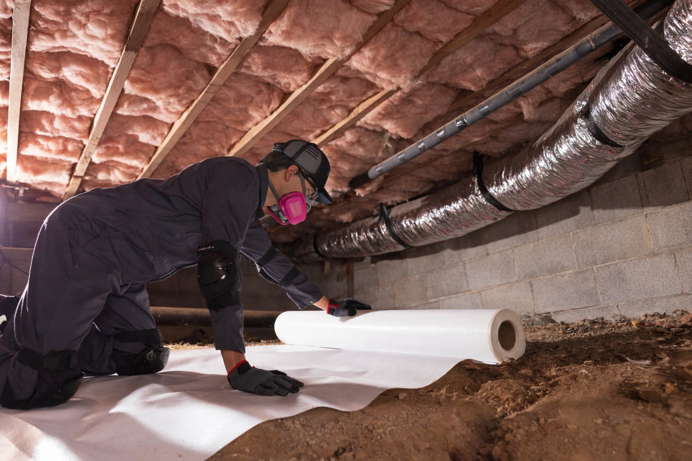 Vapor barrier installation in Conway, AR